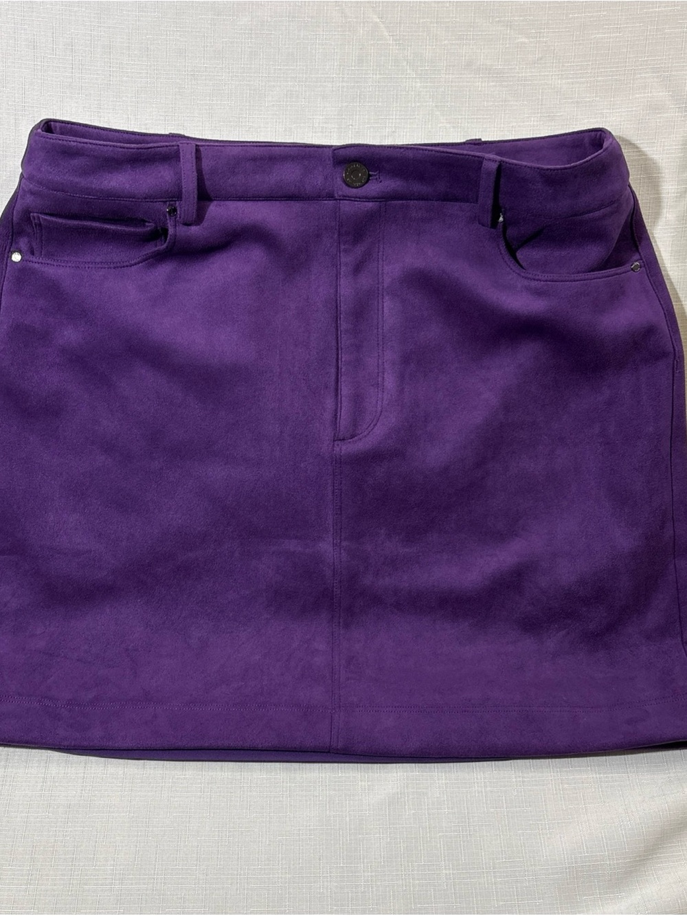 WHBM Women’s Size 10 A-Line Lined Skirt Purple With Pockets Stretch